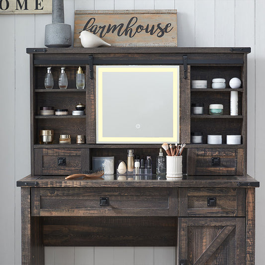 OKD-farmhouse makeup vanity with lights