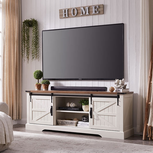 How about a farmhouse entertainment stand?