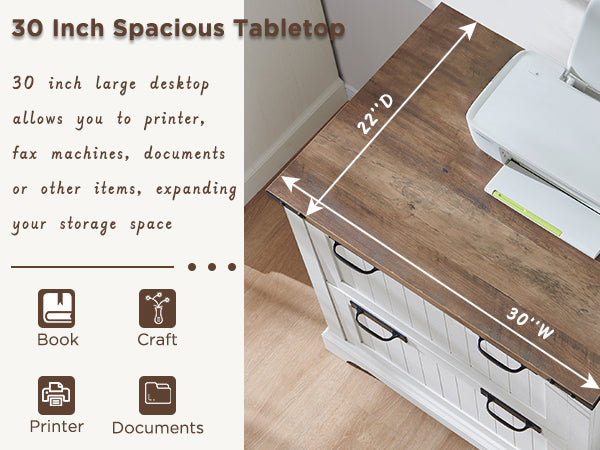 OKD File Cabinet with 2 Drawers, Farmhouse 30 inch Filing Cabinets