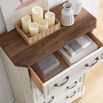 OKD Modern Farmhouse 5 Drawers Chests for Bedroom