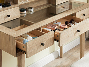 OKD 42 inch Modern Makeup Vanity Desk with Mirror and Lights