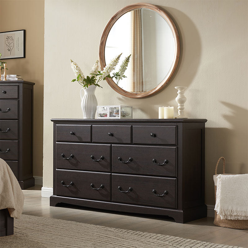 OKD Modern Wood Rustic 7 Drawers Dresser