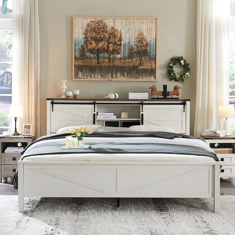 OKD Industrial Farmhouse Full/King/Queen Size Bed Frame
