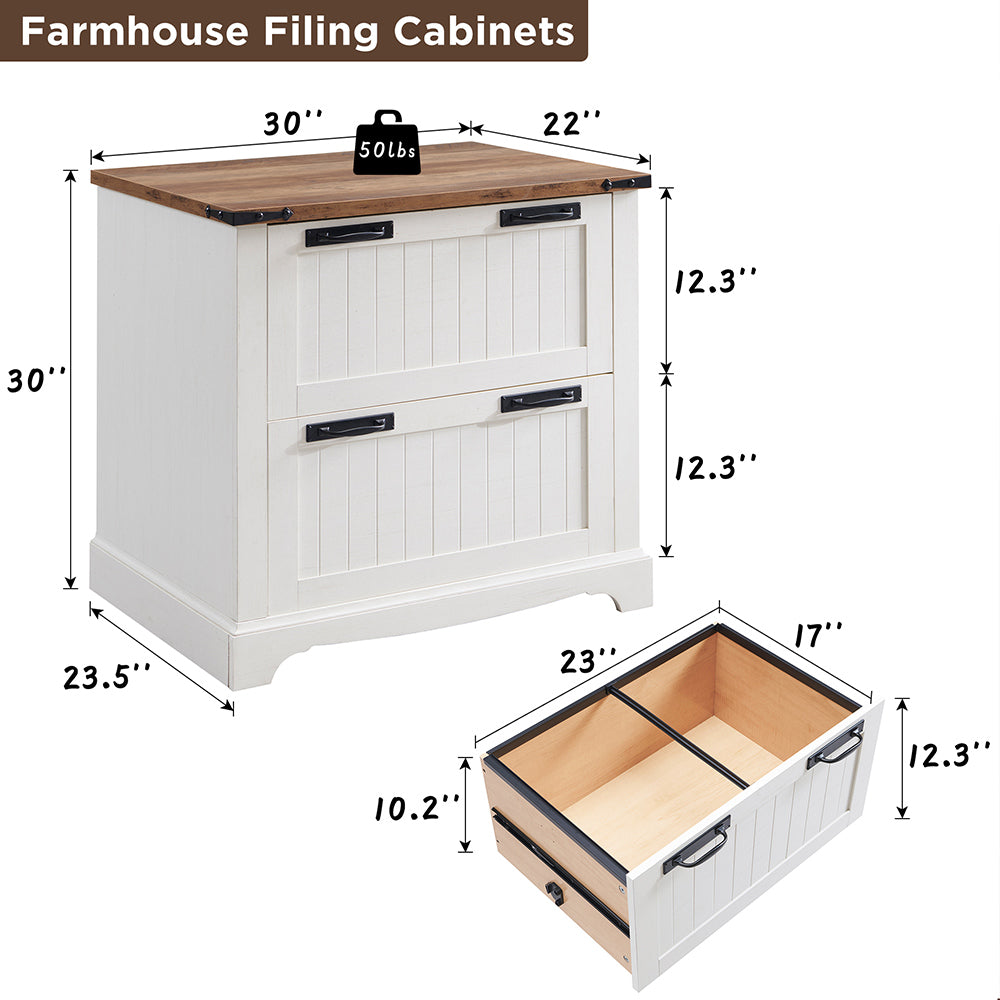 OKD File Cabinet with 2 Drawers, Farmhouse 30 inch Filing Cabinets