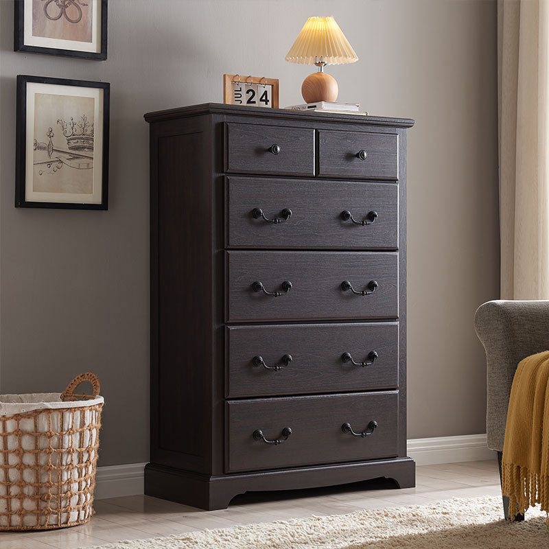 OKD Modern 6 Drawers Chests, Wood Rustic Tall Chset of Drawers