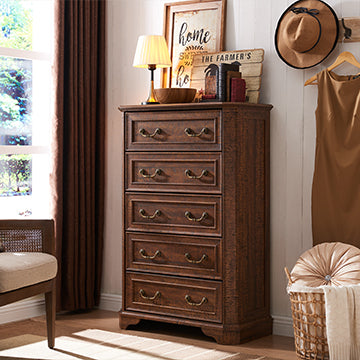 OKD Modern Farmhouse 5 Drawers Chests for Bedroom