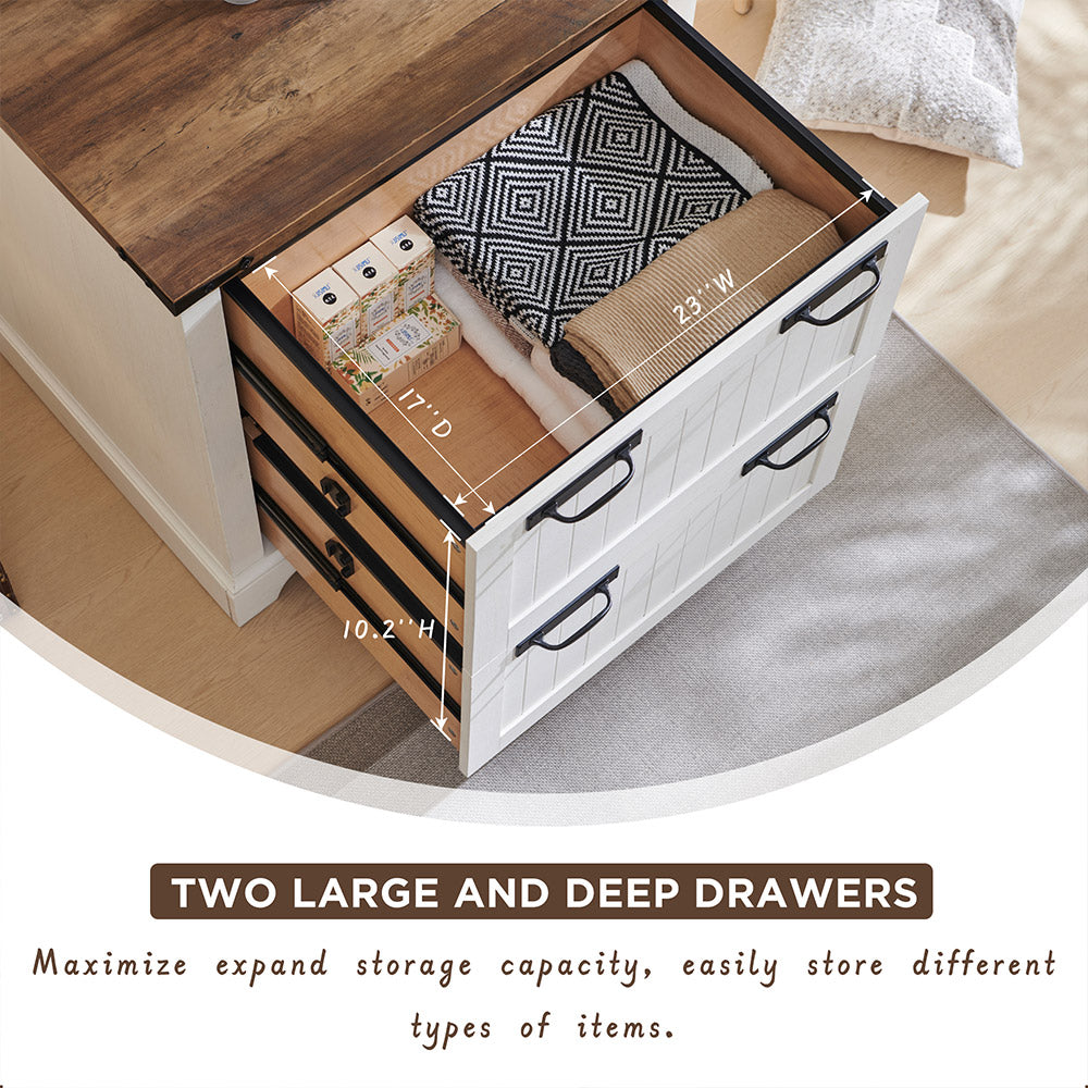 OKD File Cabinet with 2 Drawers, Farmhouse 30 inch Filing Cabinets