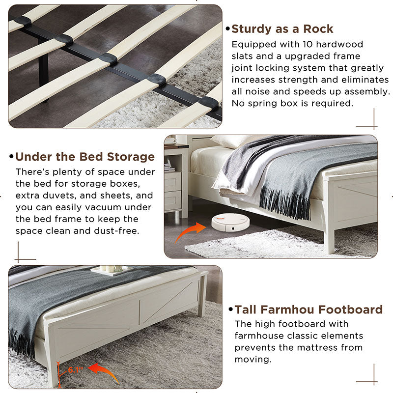 OKD Industrial Farmhouse Full/King/Queen Size Bed Frame
