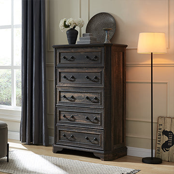 OKD Modern Farmhouse 5 Drawers Chests for Bedroom