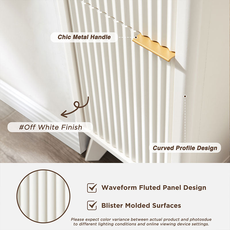 OKD 68 inch Tall Fluted Bathroom Storage Cabinet