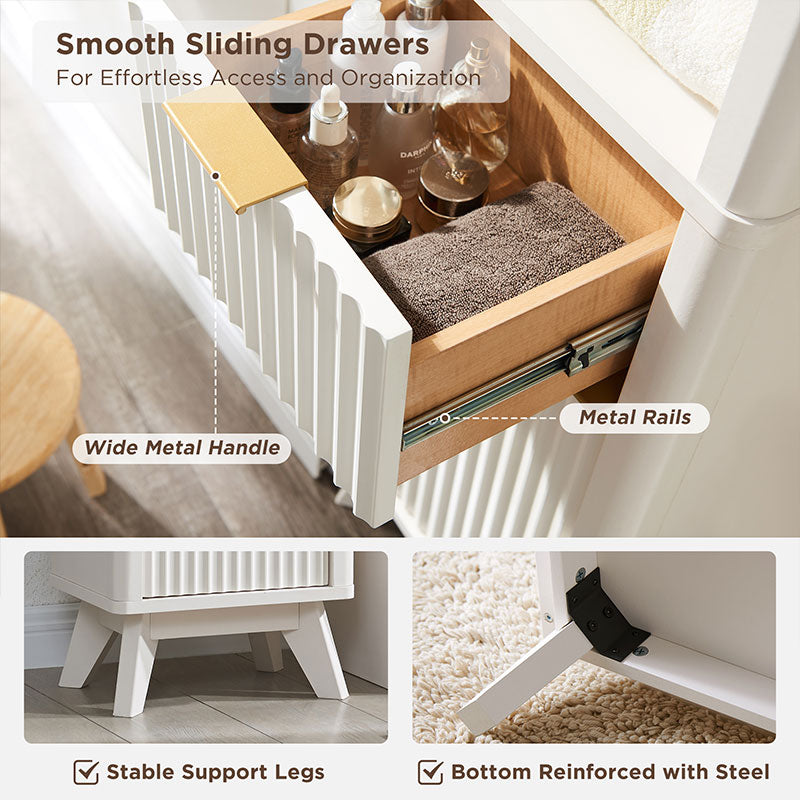 OKD 68 inch Tall Fluted Bathroom Storage Cabinet