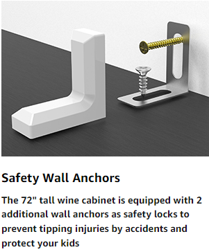 OKD 72 inch Tall Farmhouse Corner Wine Cabinet