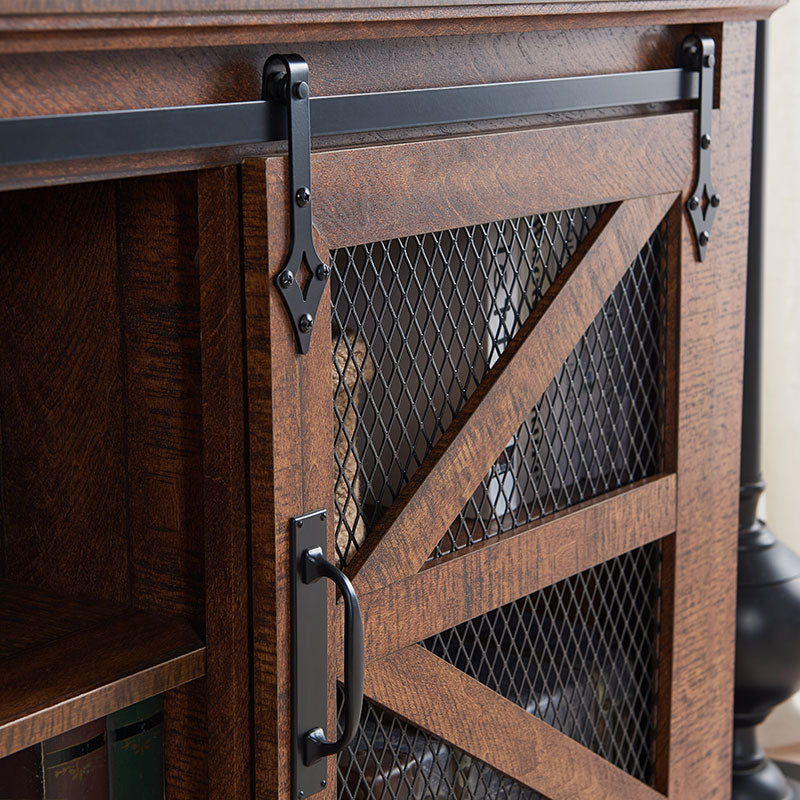 OKD Farmhouse TV Stand With Sliding Barn Door