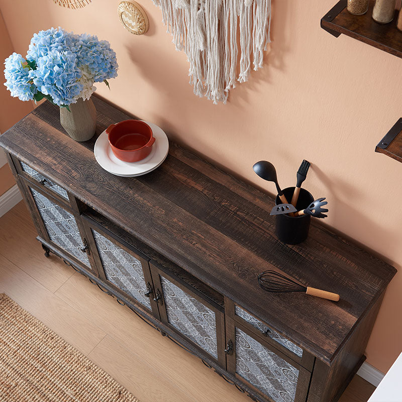 OKD Boho Sideboard Buffet Cabinet, 58" Kitchen Storage Cabinet with 2 Drawers