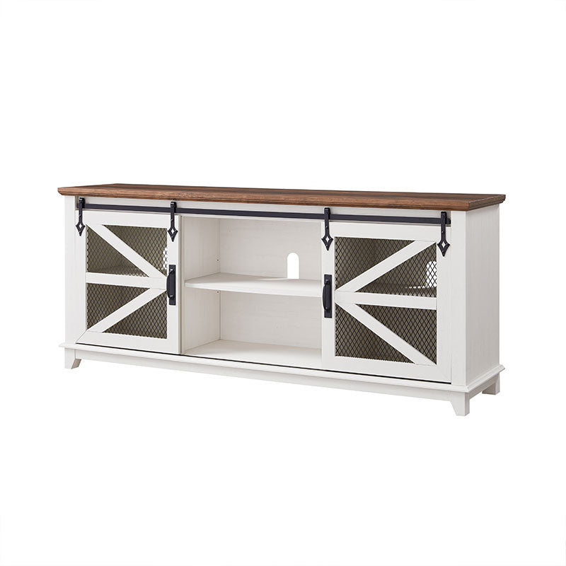 OKD Farmhouse TV Stand With Sliding Barn Door