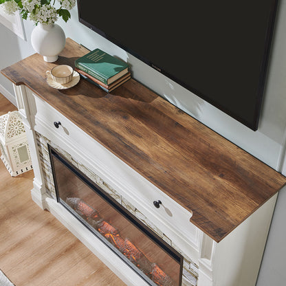 OKD 52" Farmhouse Electric Fireplace TV Stand with Mantel