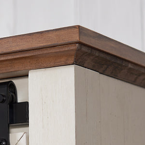 OKD Farmhouse Coffee Table with Sliding Barn Doors