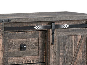 OKD Farmhouse 5 Drawers Sideboard Buffet Cabinet, Tall Kitchen Cabinet