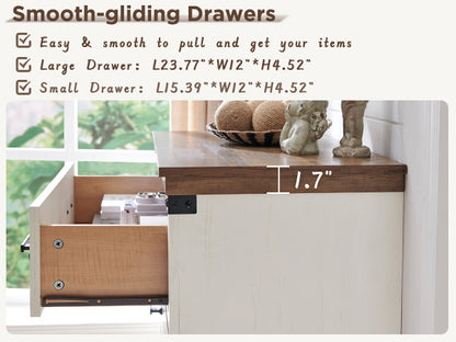 OKD Farmhouse 8 Drawer Dresser for Bedroom, Wood Long Dresser of Drawers