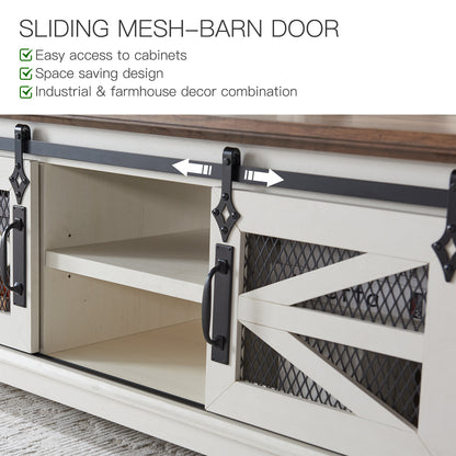OKD Farmhouse Coffee Table with Sliding Barn Doors