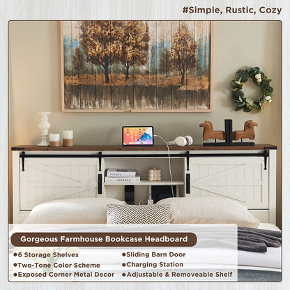 OKD Industrial Farmhouse Full/King/Queen Size Bed Frame