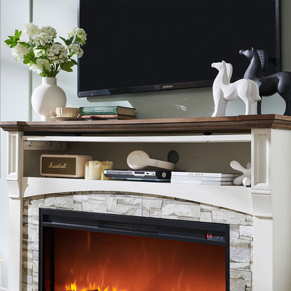 OKD 52" Farmhouse Electric Fireplace TV Stand with Mantel