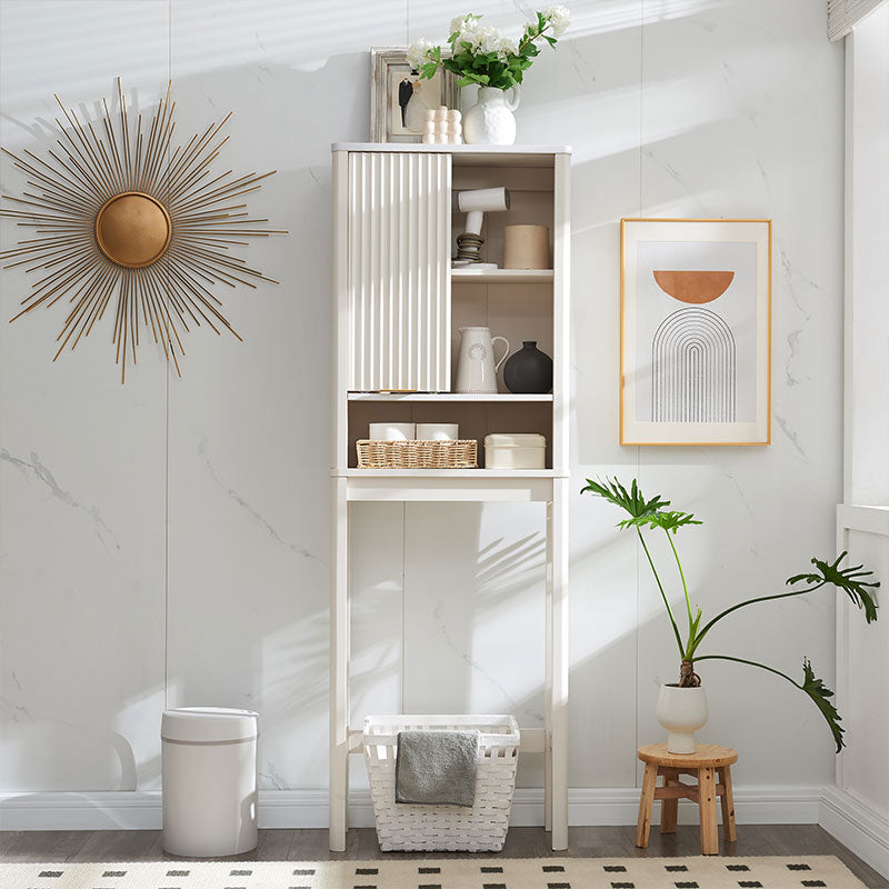 OKD 68 inch Over Toilet Storage Cabinet with Fluted Sliding Door