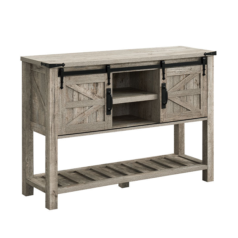 OKD Farmhouse Sliding Barn Door Entryway Table