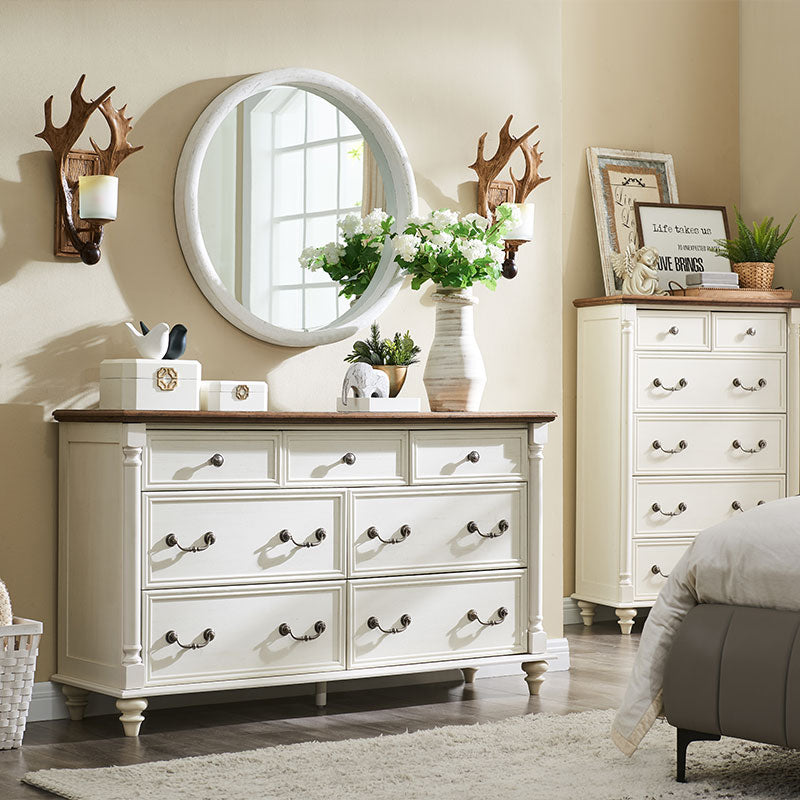 OKD Farmhouse 7 Drawers Dresser for Bedroom, 7 Storage Dressers Drawers