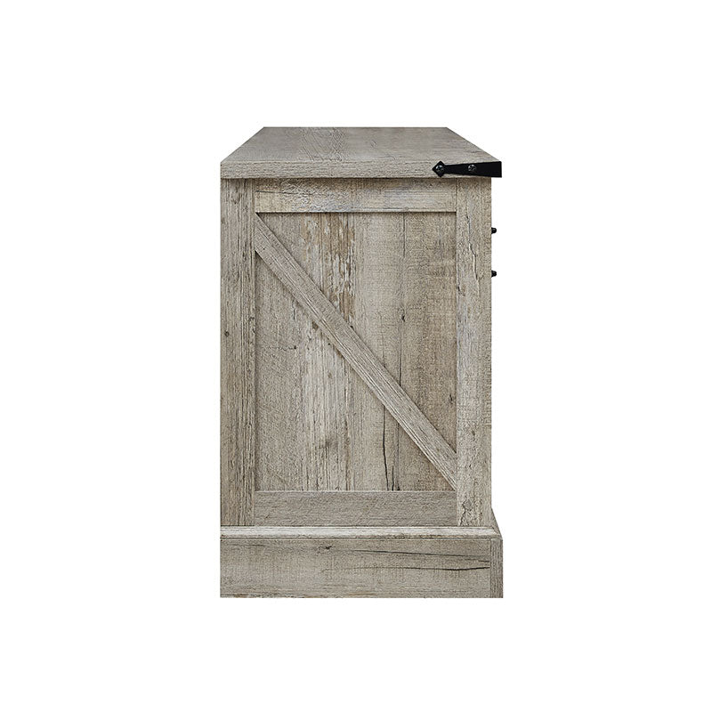 OKD Farmhouse TV Stand for 75 Inch TV with Sliding Barn Door